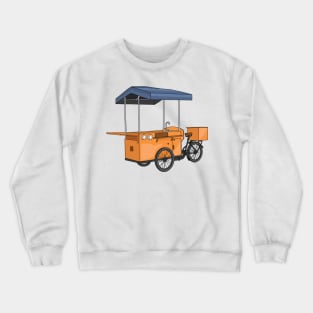 Bike food cart cartoon illustration Crewneck Sweatshirt